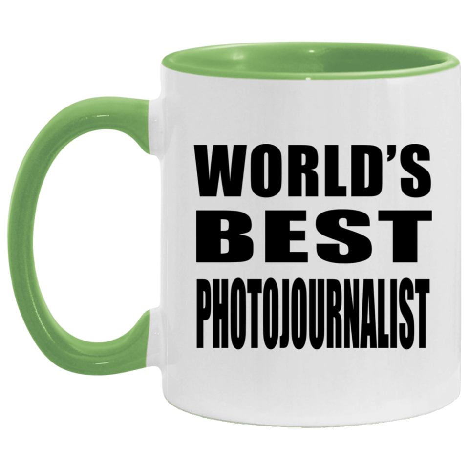 World's Best Photojournalist - 11oz Accent Mug Green