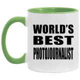 World's Best Photojournalist - 11oz Accent Mug Green