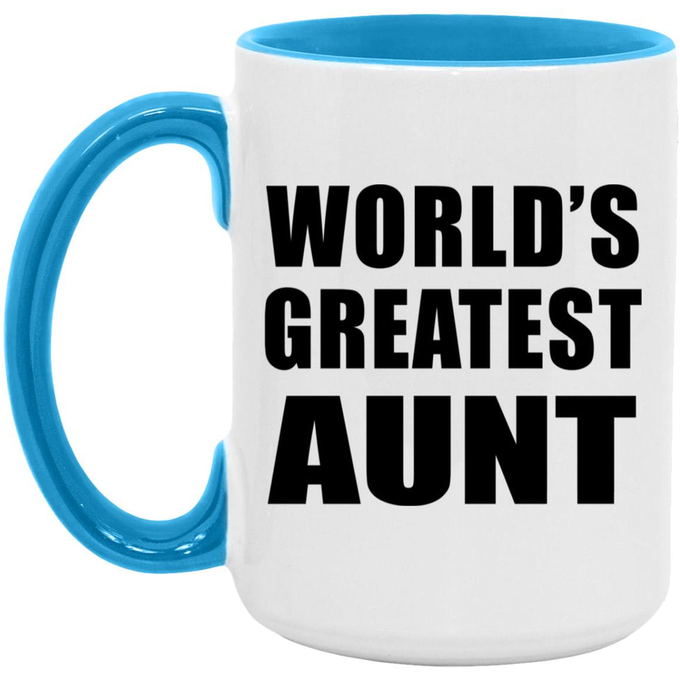 World's Greatest Aunt - 15oz Accent Mug Blue