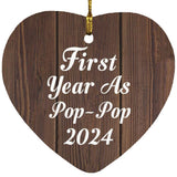 First Year As Pop Pop 2024 - Heart Ornament D
