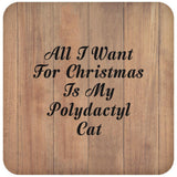 All I Want For Christmas Is My Polydactyl Cat - Drink Coaster C