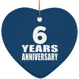 6th Anniversary 6 Years - Heart Ornament