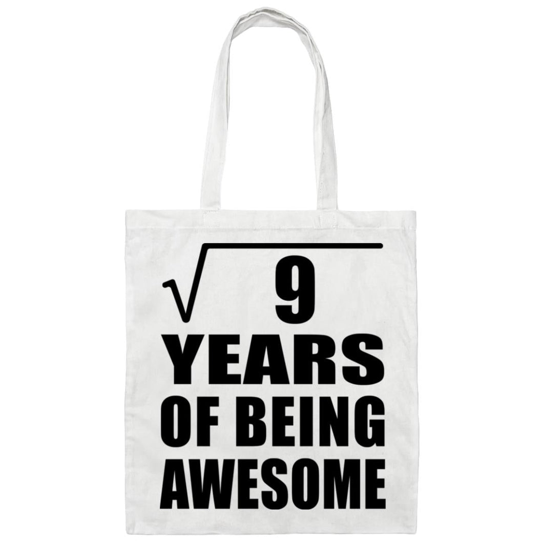 3rd Birthday Square Root of 9 Years of Being Awesome - Tote Bag White