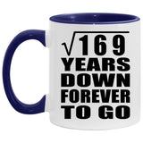 13th Anniversary Square Root of 169 Years Down Forever To Go - 11oz Accent Mug Purple