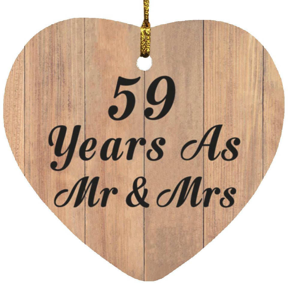 59 Years As Mr & Mrs - Heart Ornament C