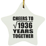 44th Anniversary Cheers To Square Root of 1936 Years Together - Star Ornament