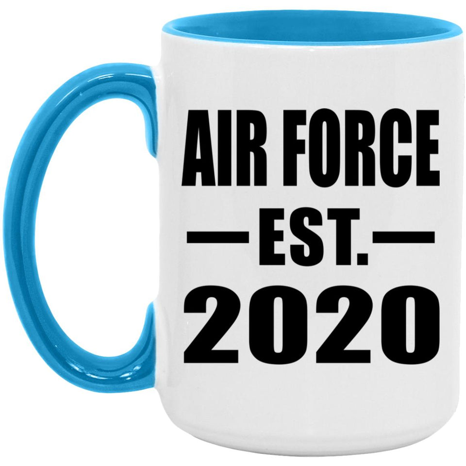 Air Force Established EST. 2020 - 15oz Accent Mug Blue