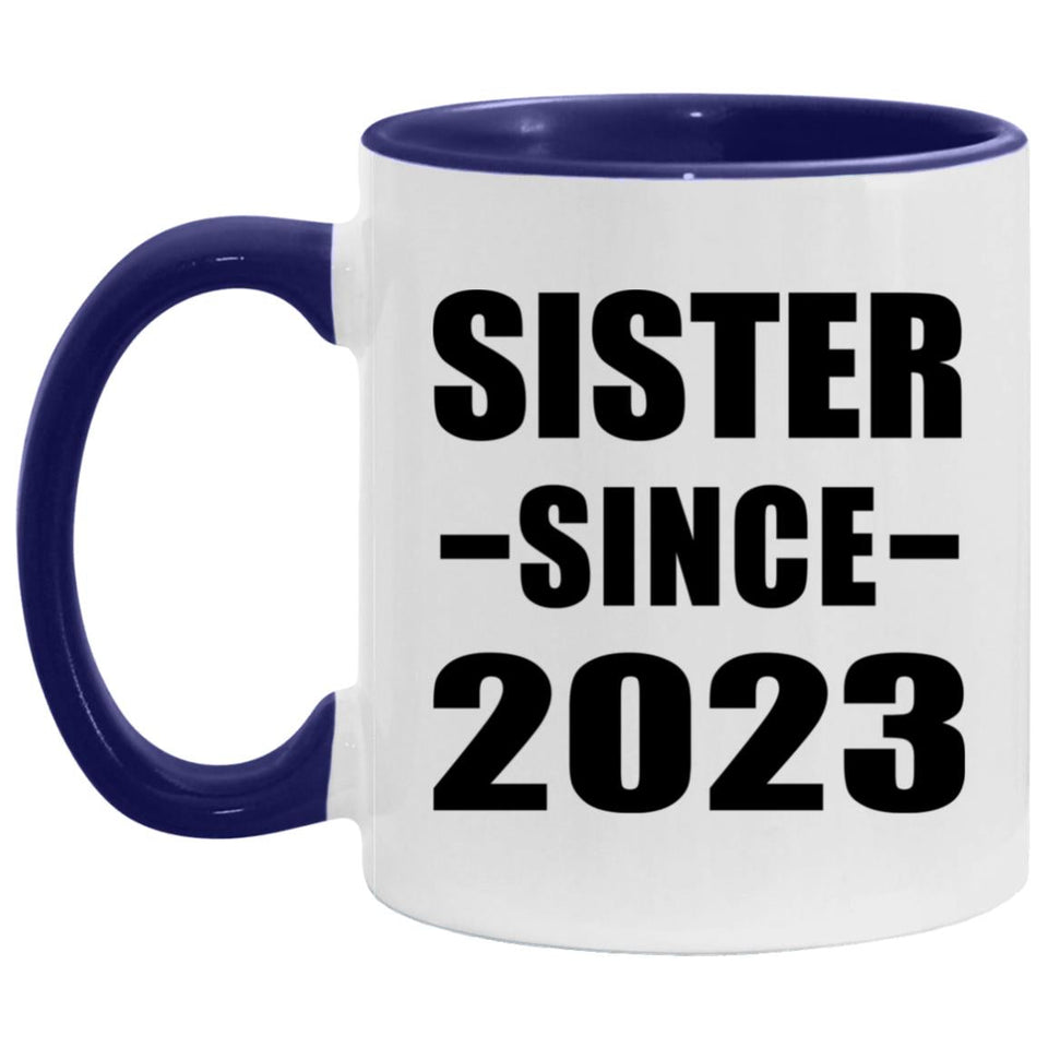Sister Since 2023 - 11oz Accent Mug Purple