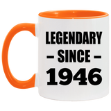 78th Birthday Legendary Since 1946 - 11oz Accent Mug Orange