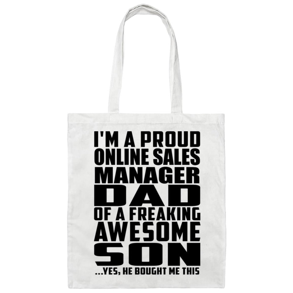 Proud Online Sales Manager Dad Of Awesome Son - Tote Bag White