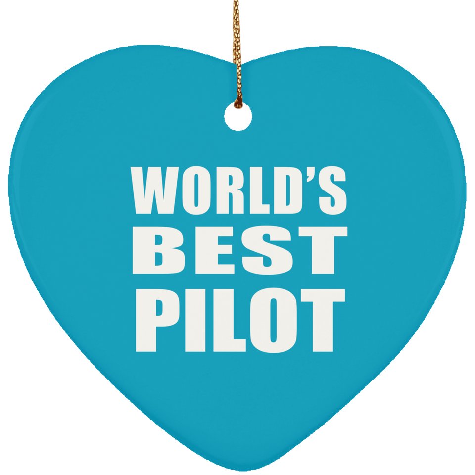 World's Best Pilot - Heart Ornament