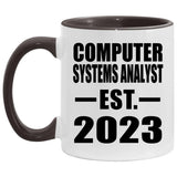 Computer Systems Analyst Established EST. 2023 - 11oz Accent Mug Black