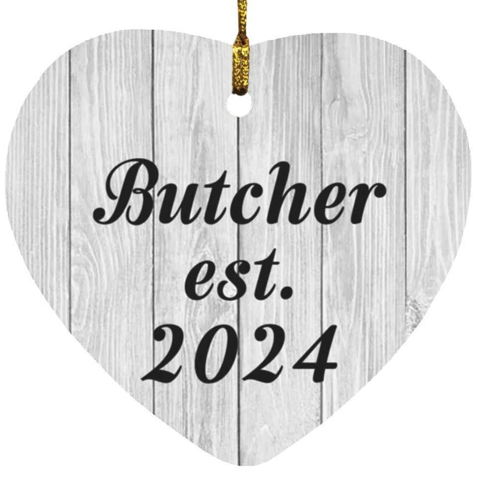 Butcher Established Est. 2024 - Heart Ornament F