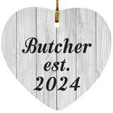 Butcher Established Est. 2024 - Heart Ornament F