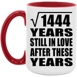 38th Anniversary Square Root of 1444 Years Still In Love - 15oz Accent Mug Red