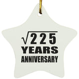 15th Anniversary Square Root of 225 Years Anniversary - Star Ornament