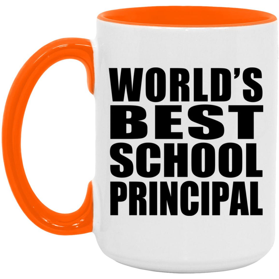 World's Best School Principal - 15oz Accent Mug Orange