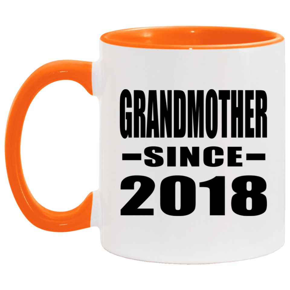 Grandmother Since 2018 - 11oz Accent Mug Orange