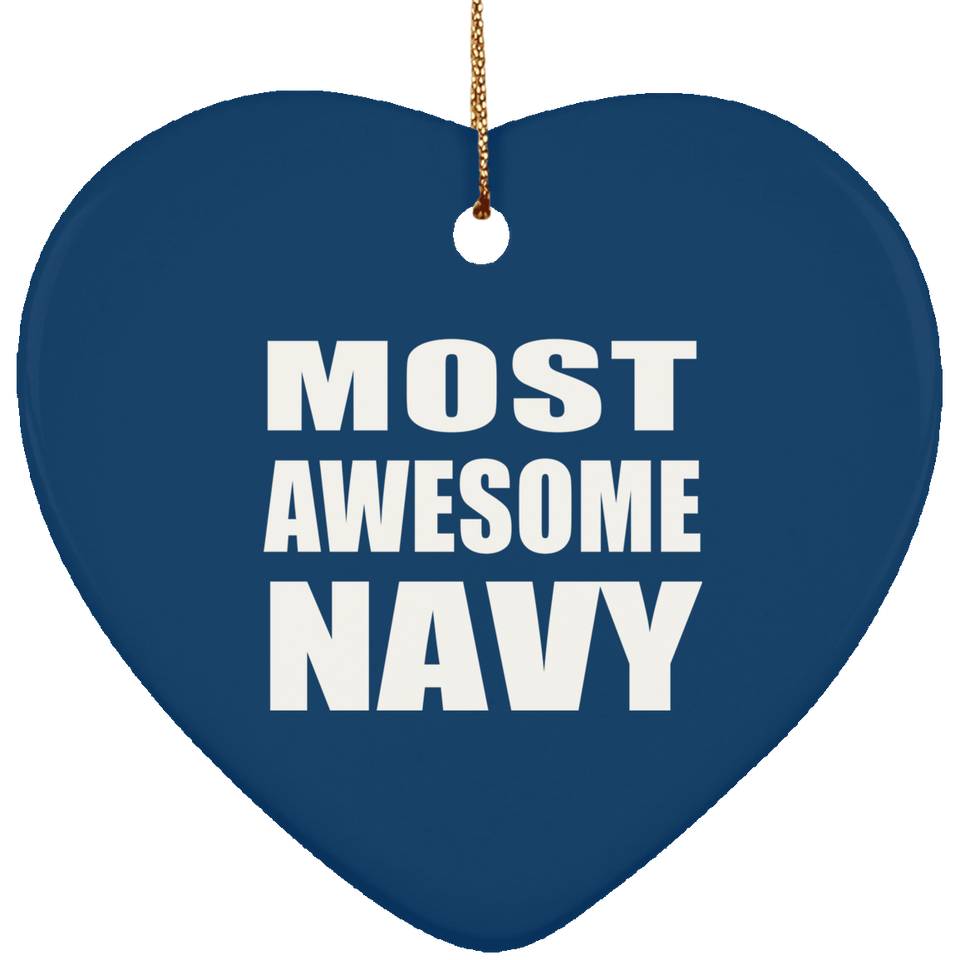 Most Awesome Navy - Heart Ornament
