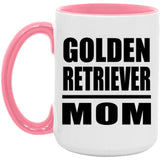 Golden Retriever Mom - 15oz Accent Mug Pink