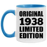 86th Birthday Original 1938 Limited Edition - 11oz Accent Mug Blue