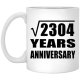 48th Anniversary Square Root of 2304 Years Anniversary - 11oz Coffee Mug