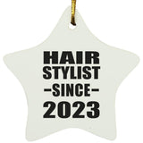 Hair Stylist Since 2023 - Star Ornament