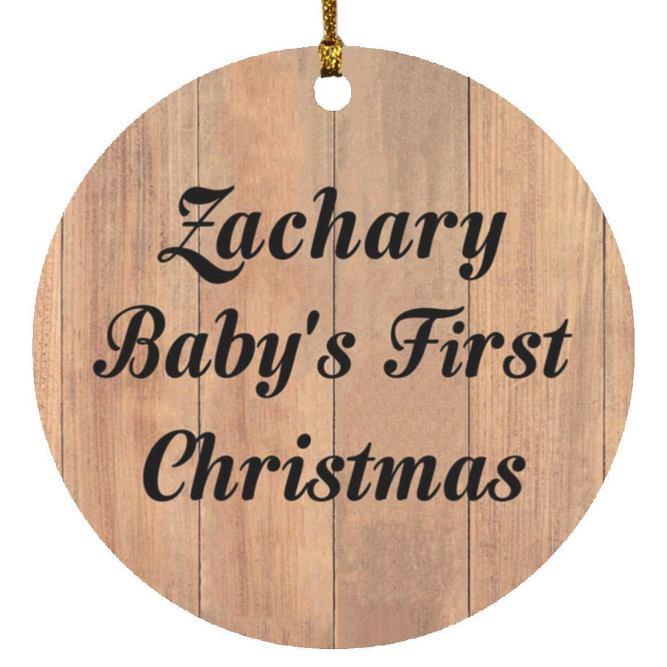 Zachary Baby's First Christmas - Circle Ornament C