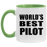 World's Best Pilot - 11oz Accent Mug Green