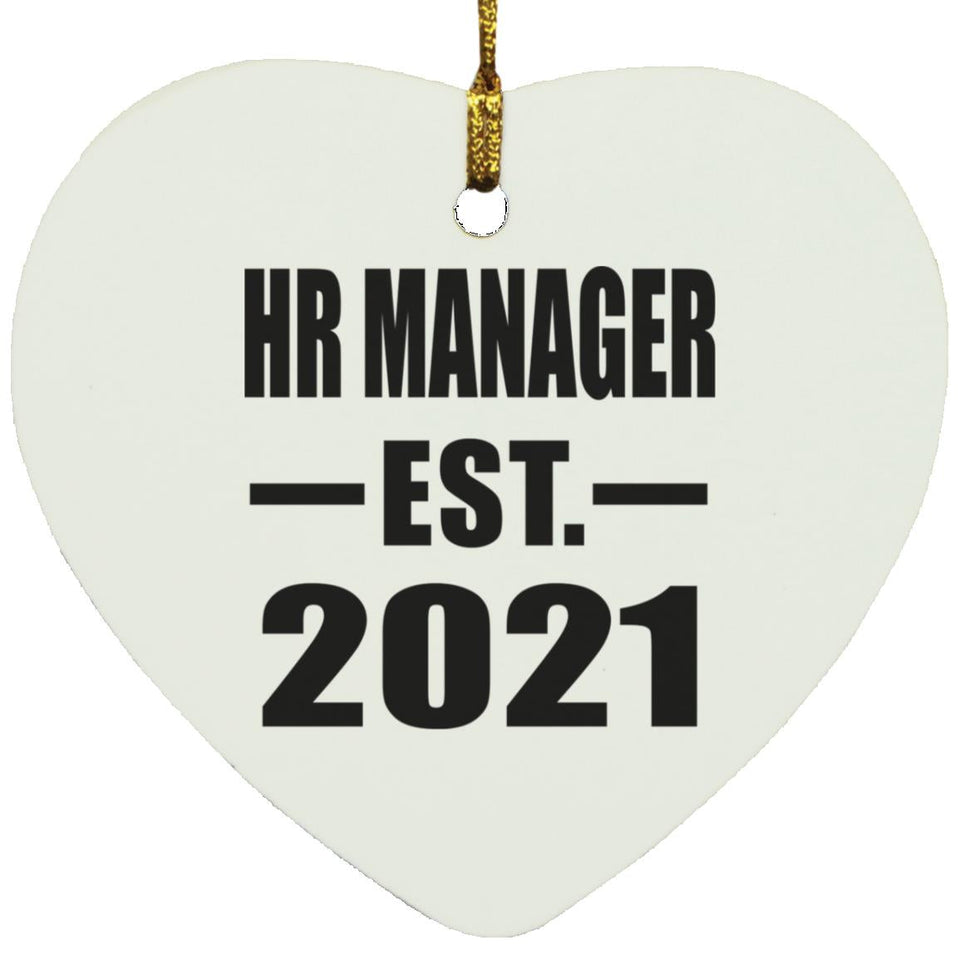HR Manager Established EST. 2021 - Heart Ornament
