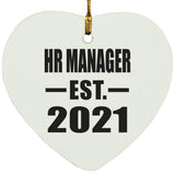 HR Manager Established EST. 2021 - Heart Ornament