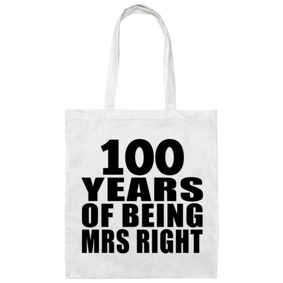 100th Anniversary 100 Years Of Being Mrs Right - Tote Bag White