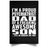 Proud Psychiatrist Dad Of Awesome Son - Poster Portrait