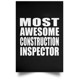 Most Awesome Construction Inspector - Poster Portrait