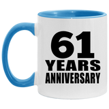 61st Anniversary 61 Years - 11oz Accent Mug Blue