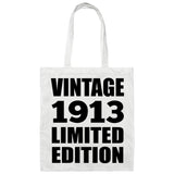 111th Birthday Vintage 1913 Limited Edition - Tote Bag White