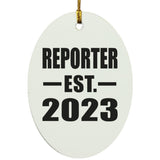 Reporter Established EST. 2023 - Oval Ornament