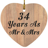34 Years As Mr & Mrs - Heart Ornament C