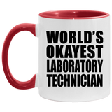 World's Okayest Laboratory Technician - 11oz Accent Mug Red