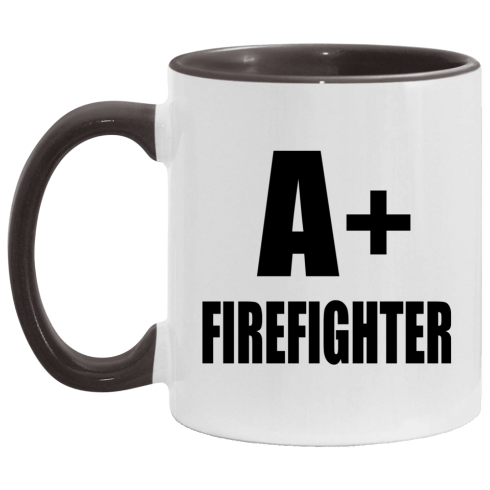 A+ Firefighter - 11oz Accent Mug Black