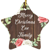 Merry Christmas Cox Family - Star Ornament A