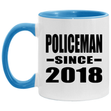 Policeman Since 2018 - 11oz Accent Mug Blue