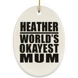 Heather World's Okayest Mum - Oval Ornament