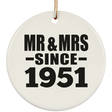 73rd Anniversary Mr & Mrs Since 1951 - Circle Ornament