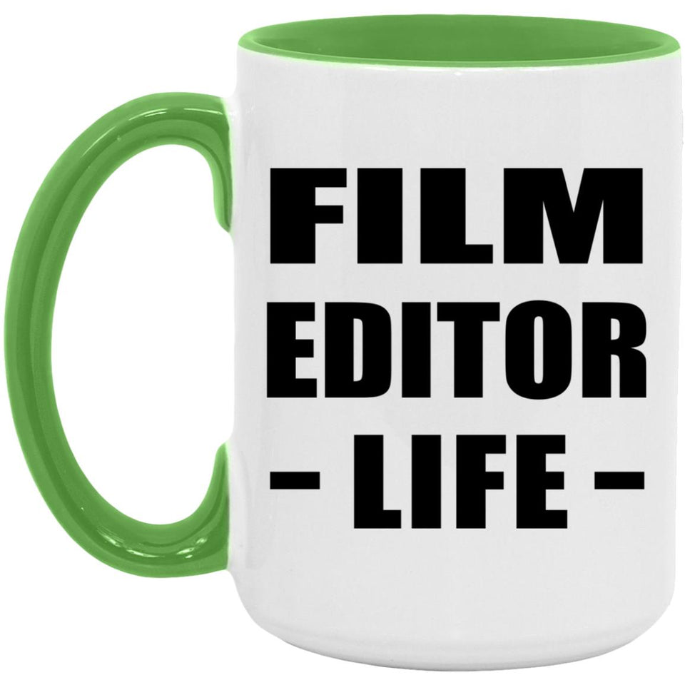 Film Editor Life - 15oz Accent Mug Green