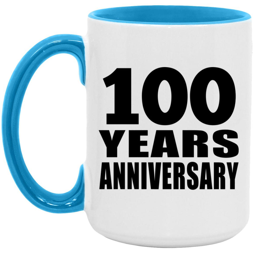 100th Anniversary 100 Years - 15oz Accent Mug Blue