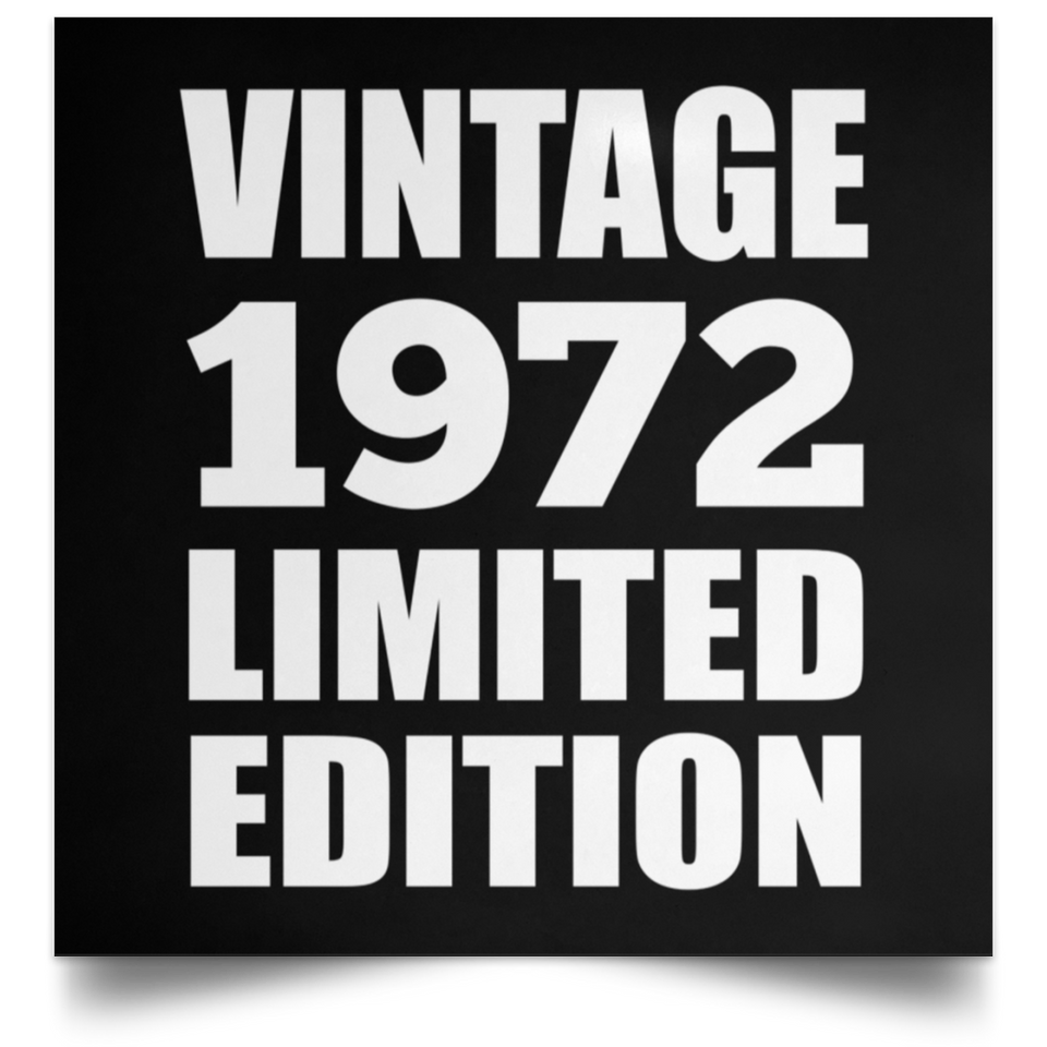 52nd Birthday Vintage 1972 Limited Edition - Poster Square