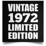 52nd Birthday Vintage 1972 Limited Edition - Poster Square