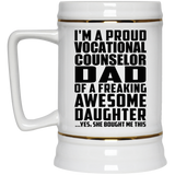 Proud Vocational Counselor Dad Of Awesome Daughter - Beer Stein