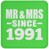 33rd Anniversary Mr & Mrs Since 1991 - Drink Coaster